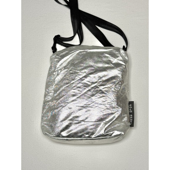 Vtg Y2K Polo Sport Ralph Lauren USA 90s Metallic Crossbody Messenger Bag Rare - Picture 7 of 8